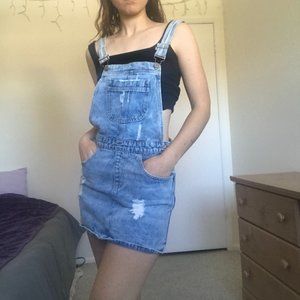 Brand New! Lots Of Pockets! Forever 21 Jean Skirt Overalls